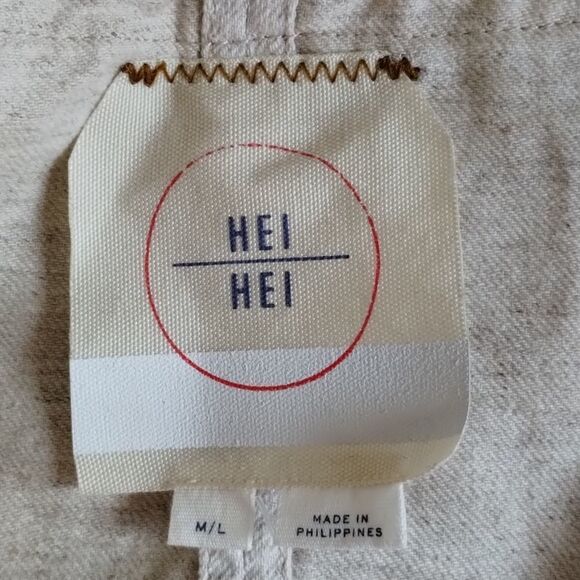 Anthropologie HEI HEI open blazer jacket oatmeal beige cropped medium large - Picture 6 of 9